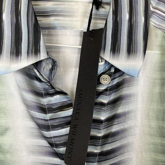 Aminaka Wilmont NWT Silk and Cotton button up shirt dress tunic size 8 - Picture 3 of 11